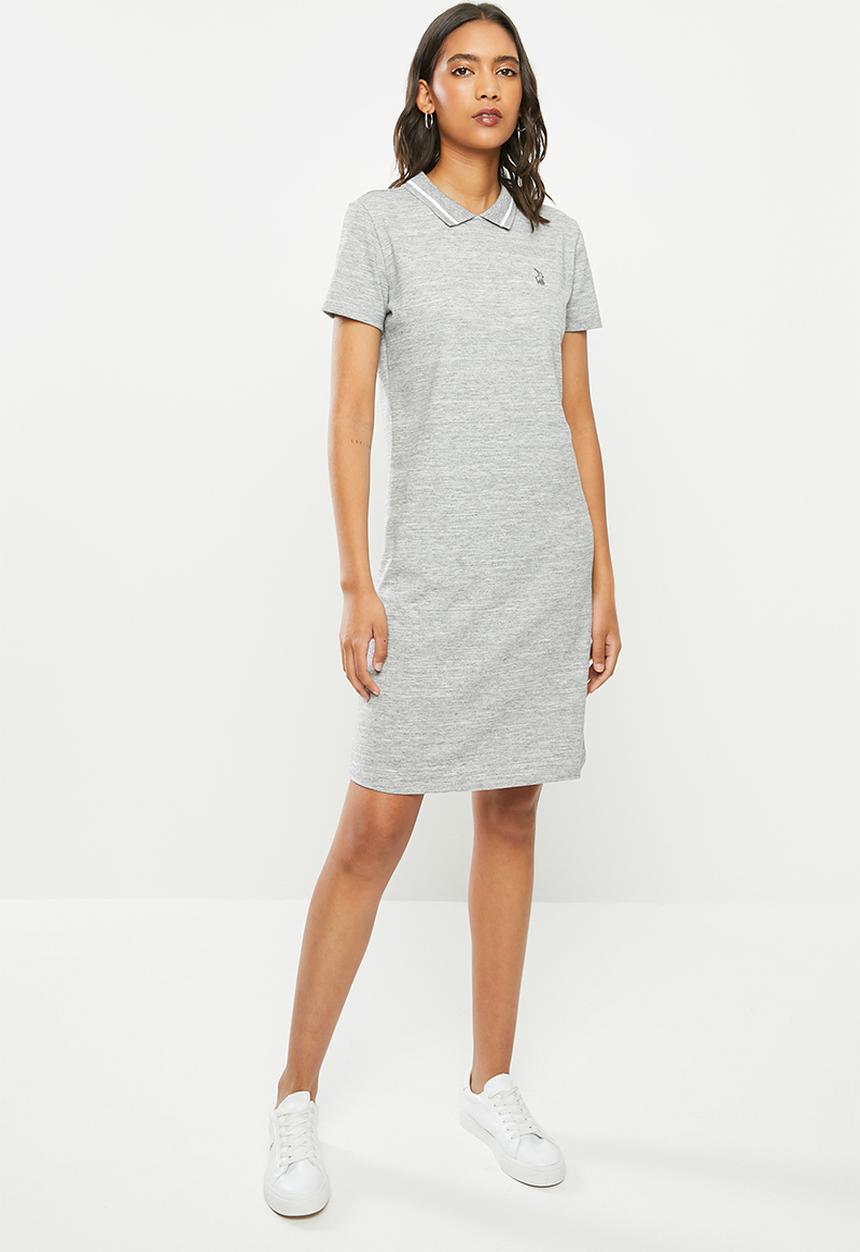 POLO - Bella short sleeve stretch golfer dress - grey 