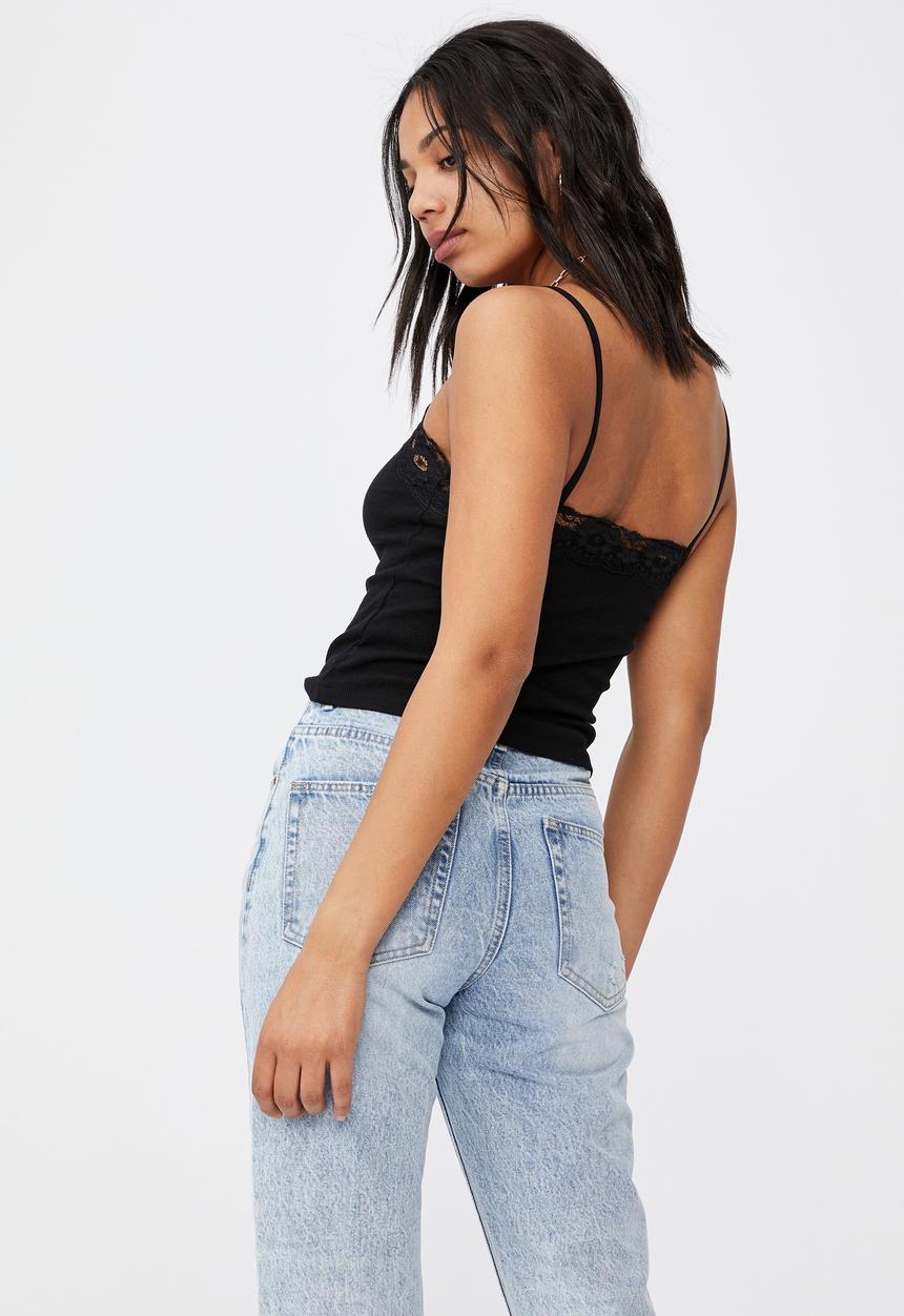 Cotton On - Loui lace cami - black