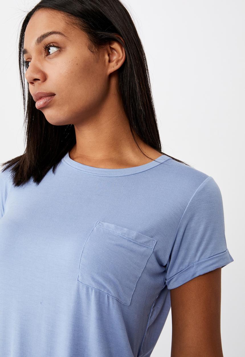 Cotton On - Kathleen short sleeve top - vintage blue