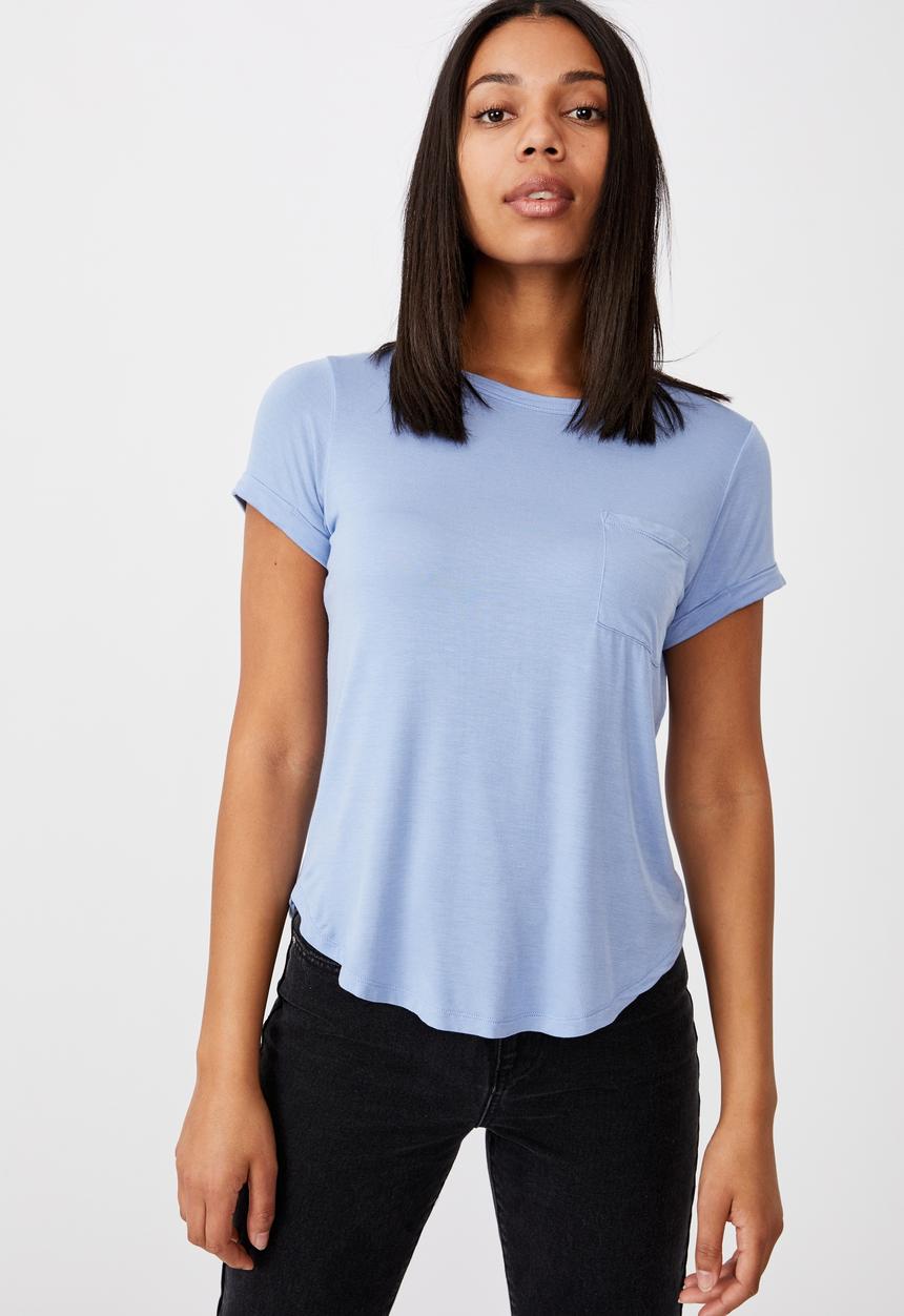 Cotton On - Kathleen short sleeve top - vintage blue