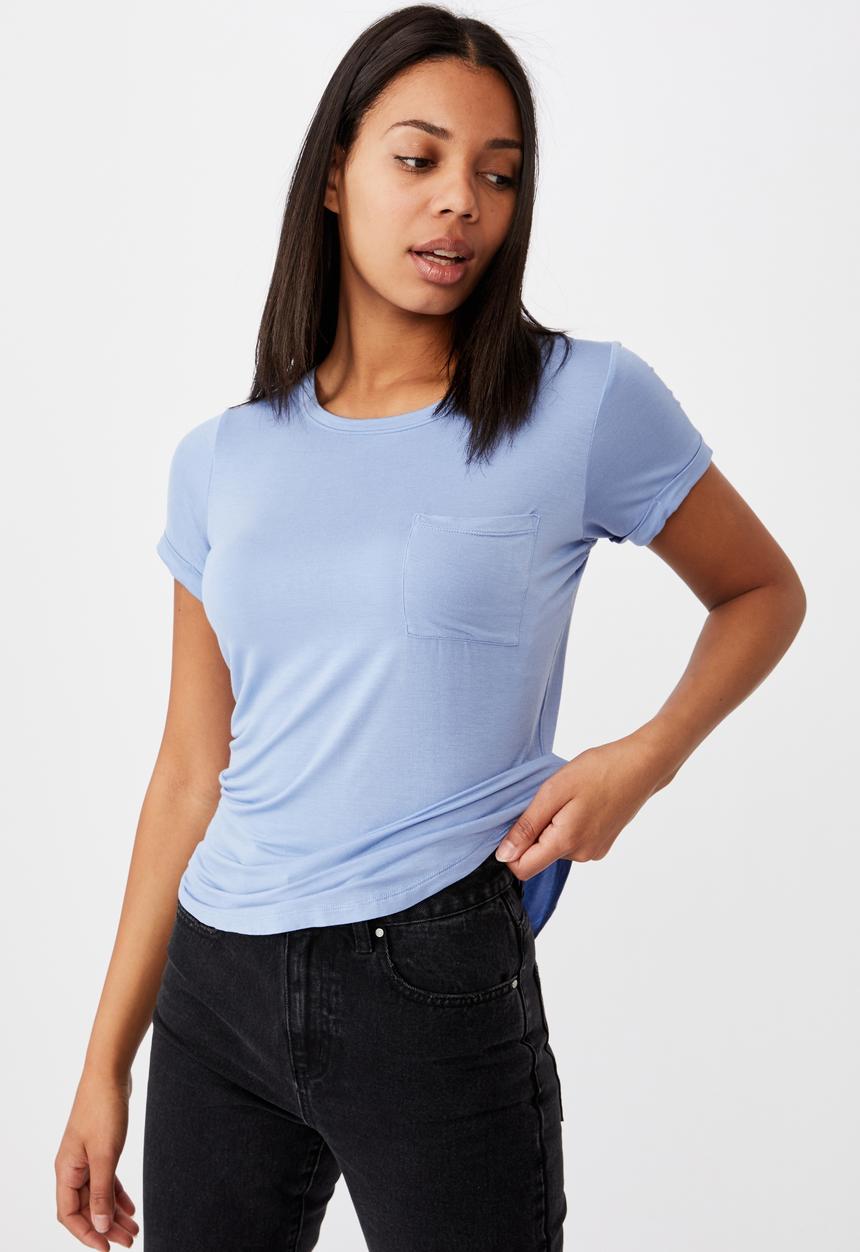 Cotton On - Kathleen short sleeve top - vintage blue