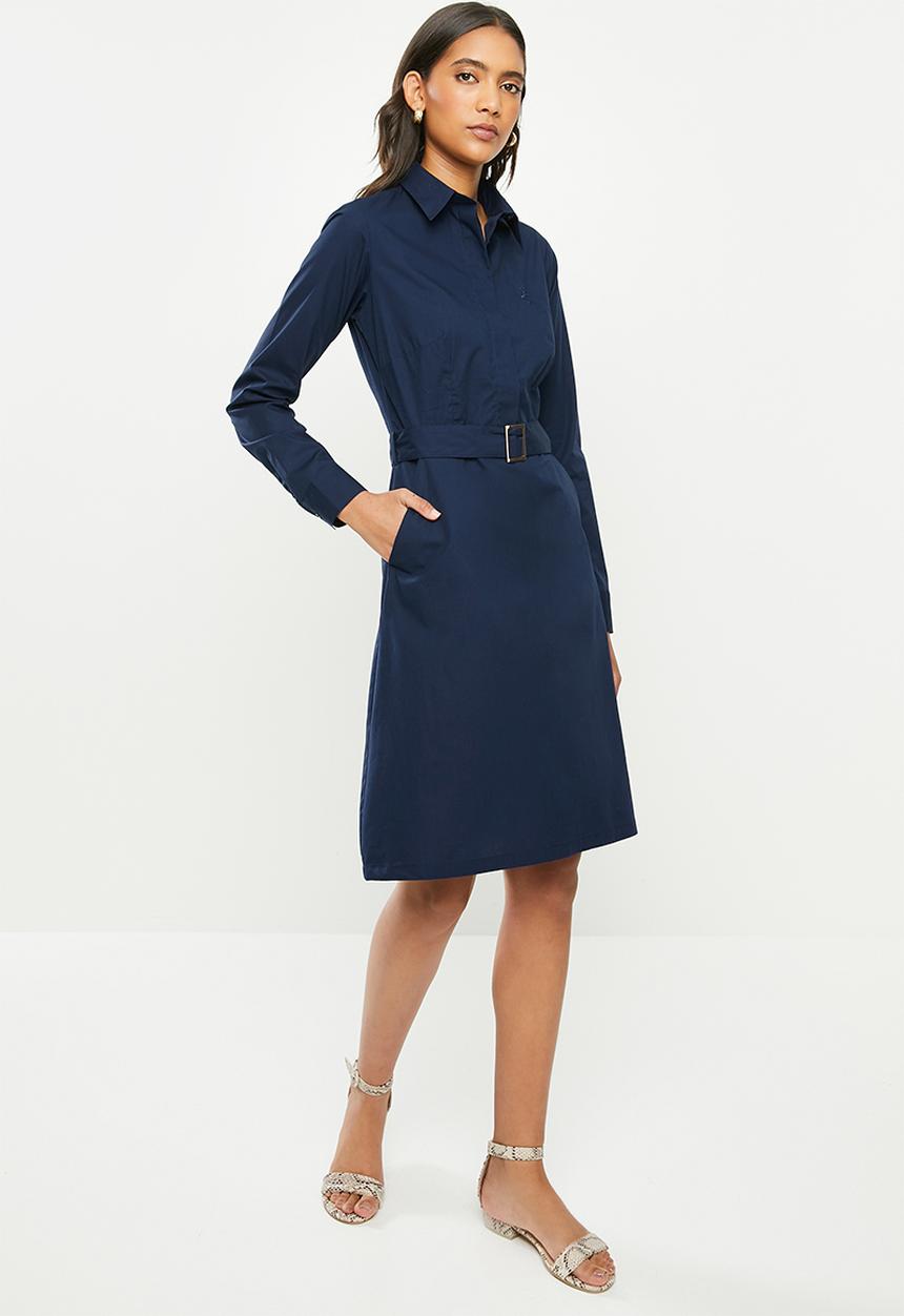 POLO - Bree shirt dress with belt - navy