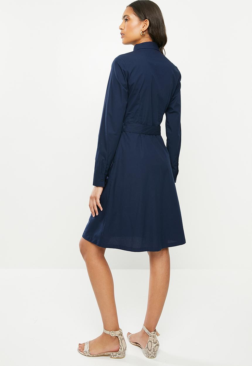 POLO - Bree shirt dress with belt - navy