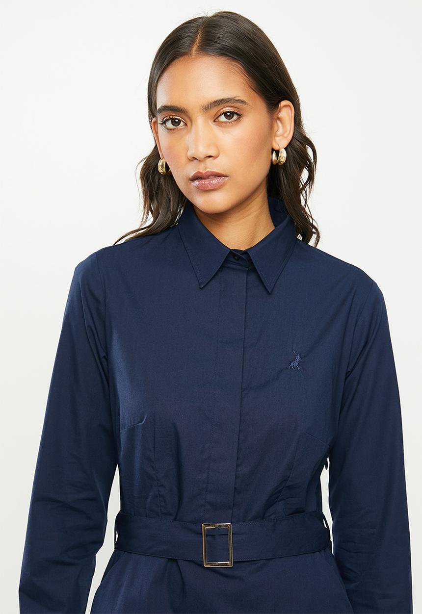 POLO - Bree shirt dress with belt - navy