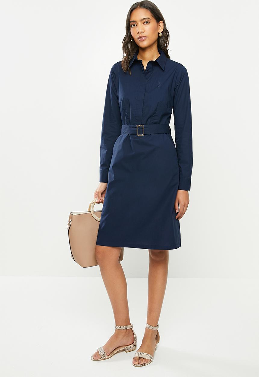 POLO - Bree shirt dress with belt - navy