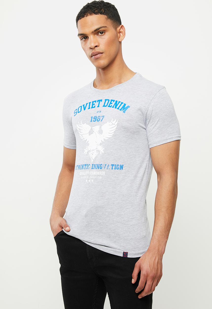 SOVIET - Winwood slim fit s/slv crew neck tee - oyster
