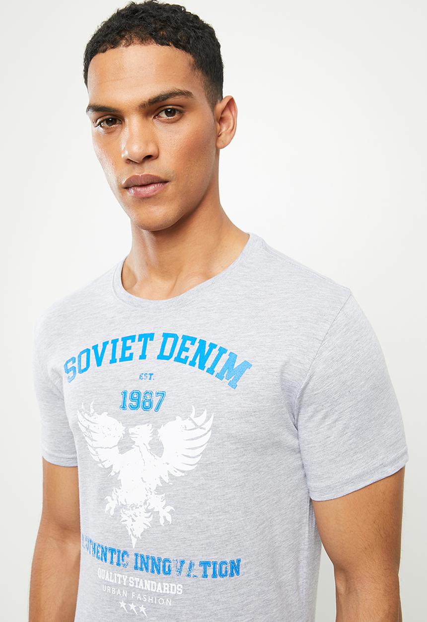 SOVIET - Winwood slim fit s/slv crew neck tee - oyster
