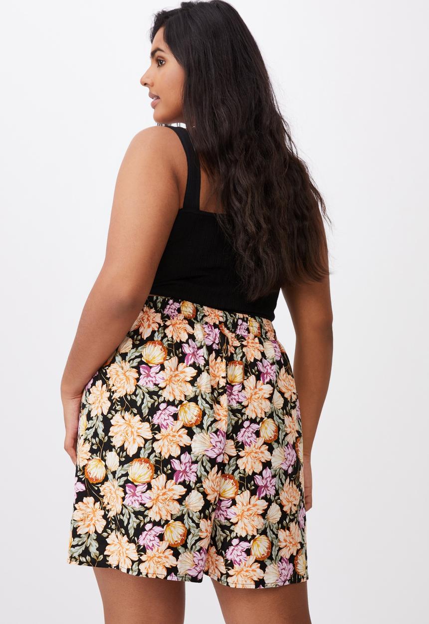 Cotton On - Curve cali pull on short - kaia shell black