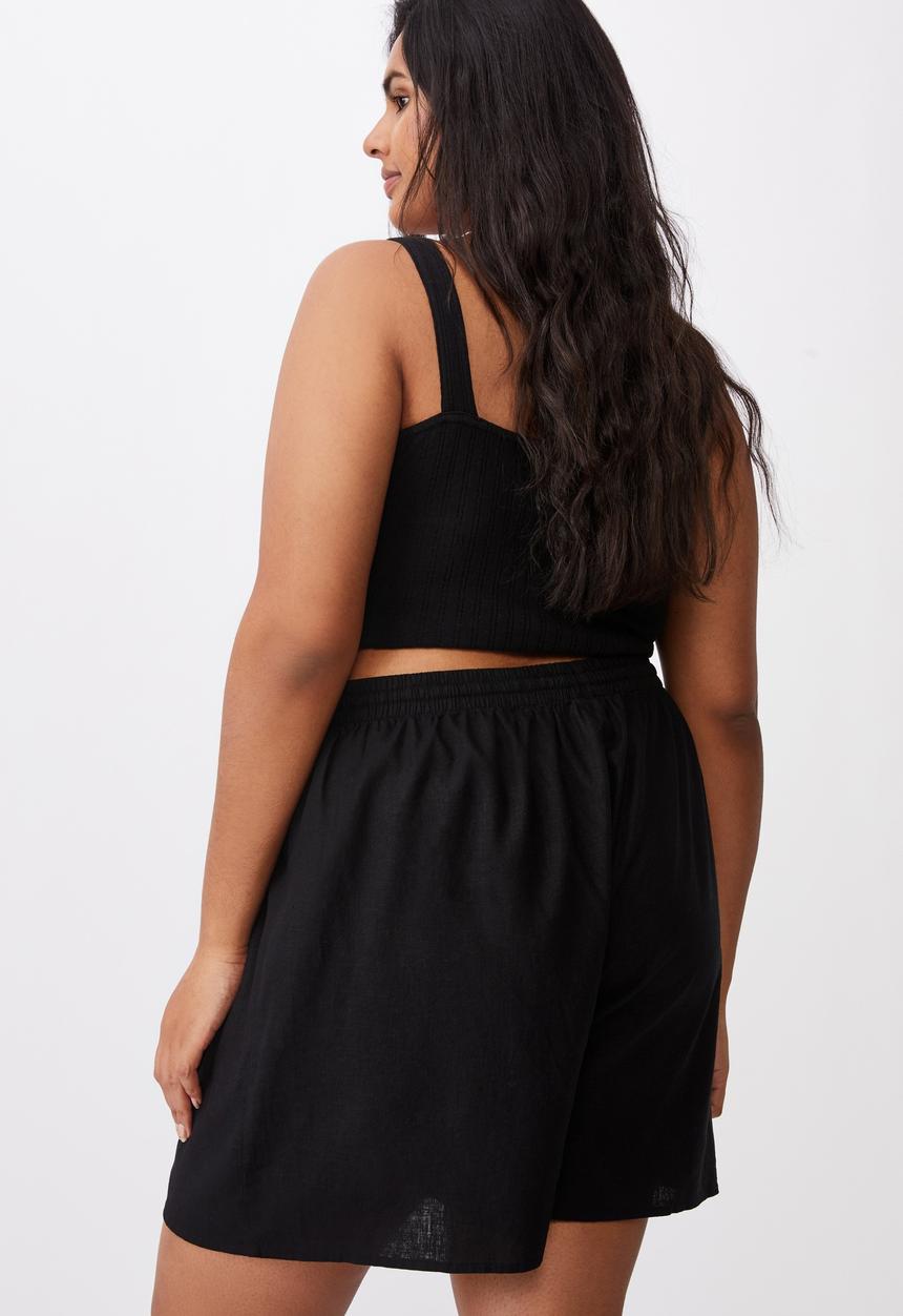 Cotton On - Curve cali pull on short - black
