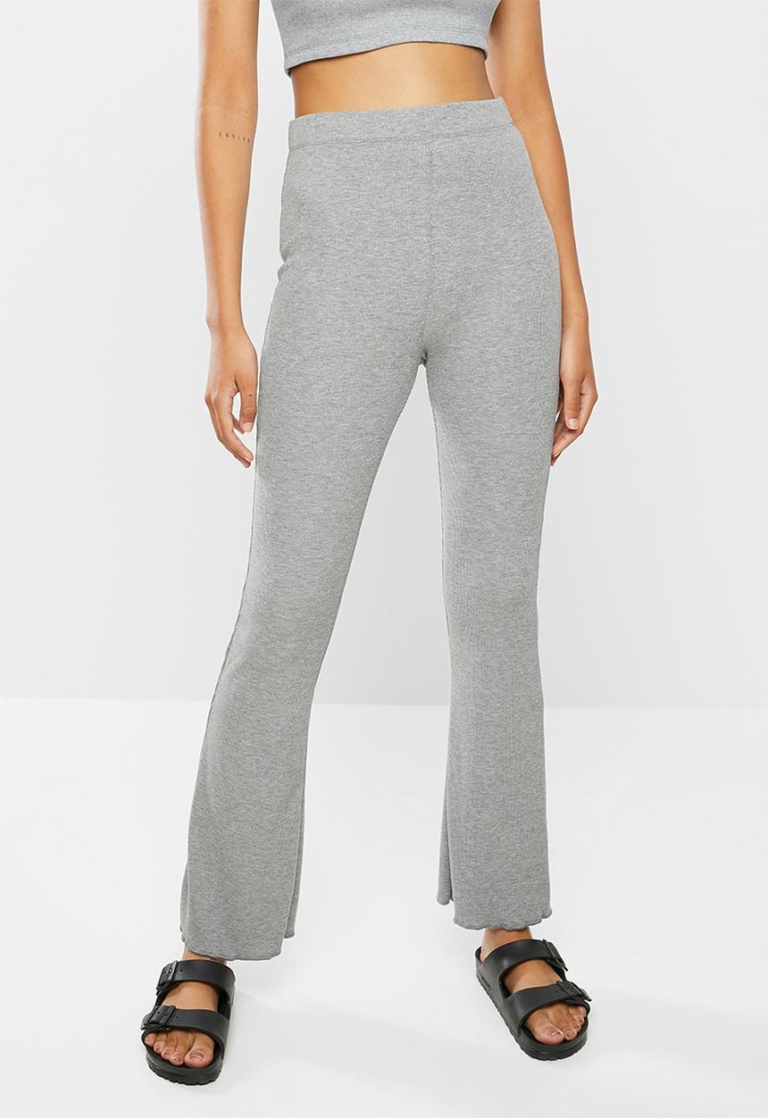 Blake - Ribbed flare pant - grey 