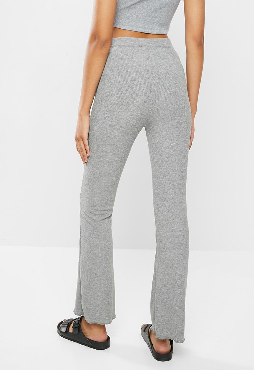 Blake - Ribbed flare pant - grey 