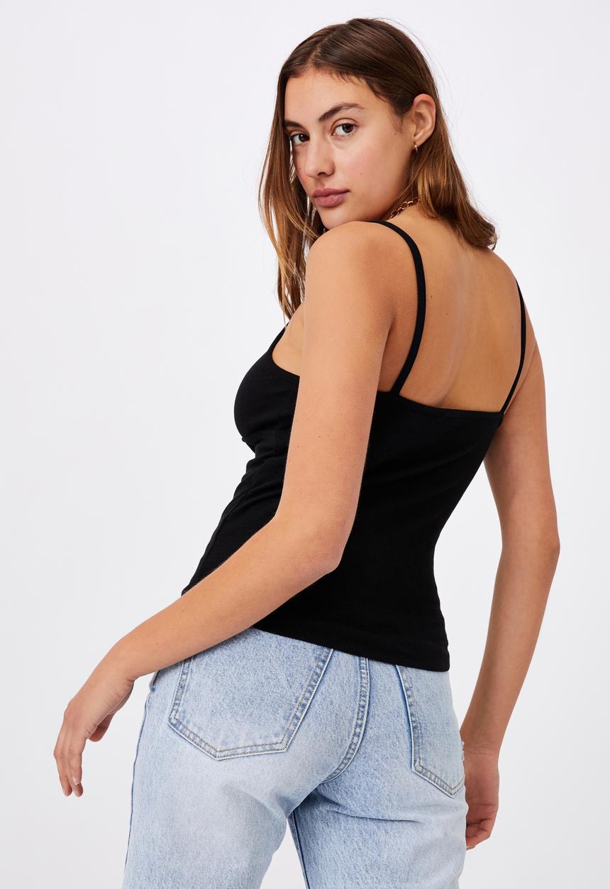 Cotton On - Brenna corset cami - black