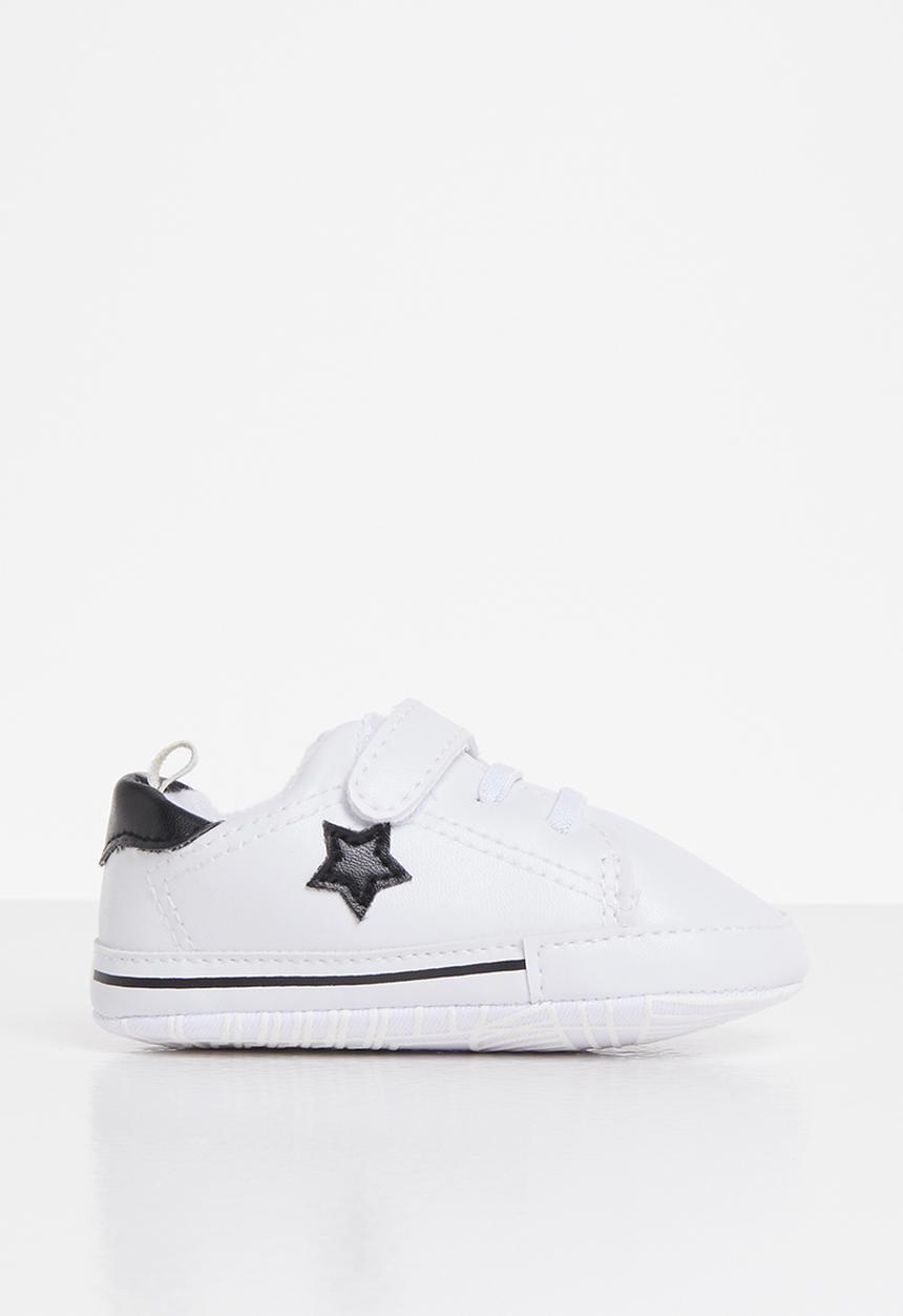 Pop Candy - Baby boys sof sole sneaker - white & black