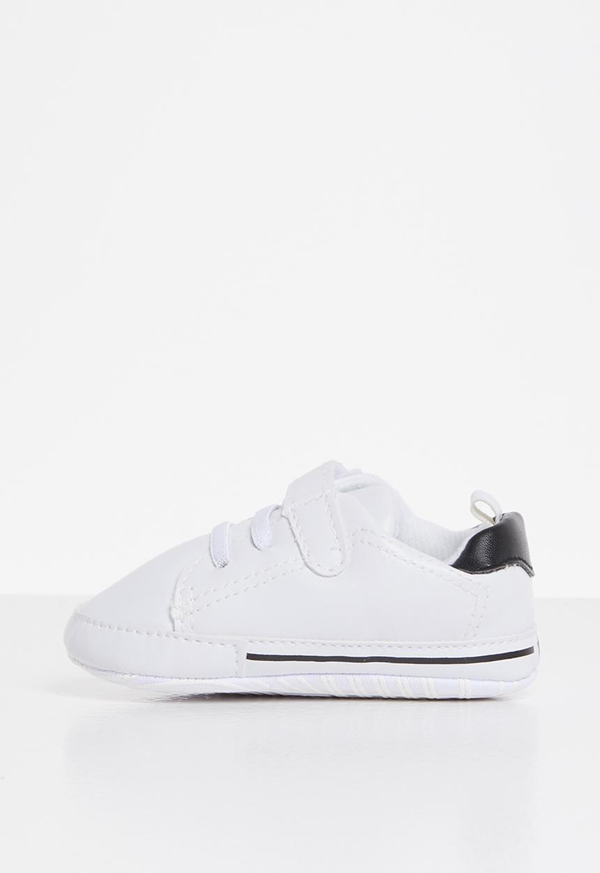 Pop Candy - Baby boys sof sole sneaker - white & black