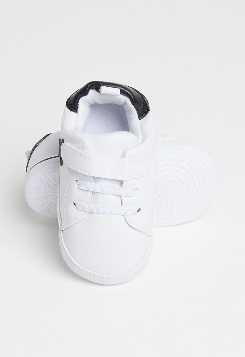 Pop Candy - Baby boys sof sole sneaker - white & black