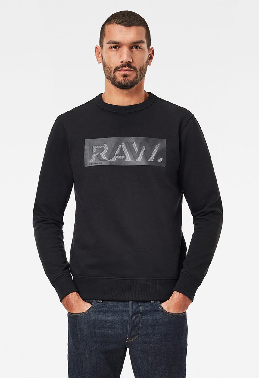 G-STAR - Raw dot box graphic r long sleeve sweater - black