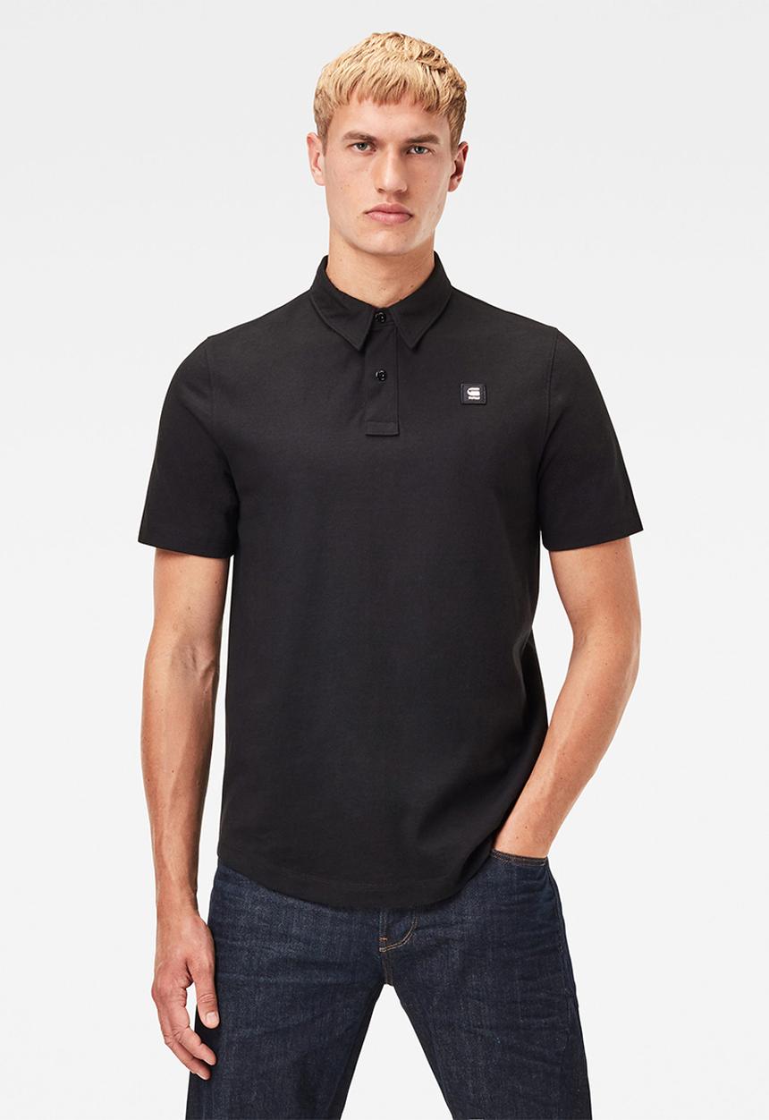 G-STAR - Badge logo+ polo r short sleeve tee - black