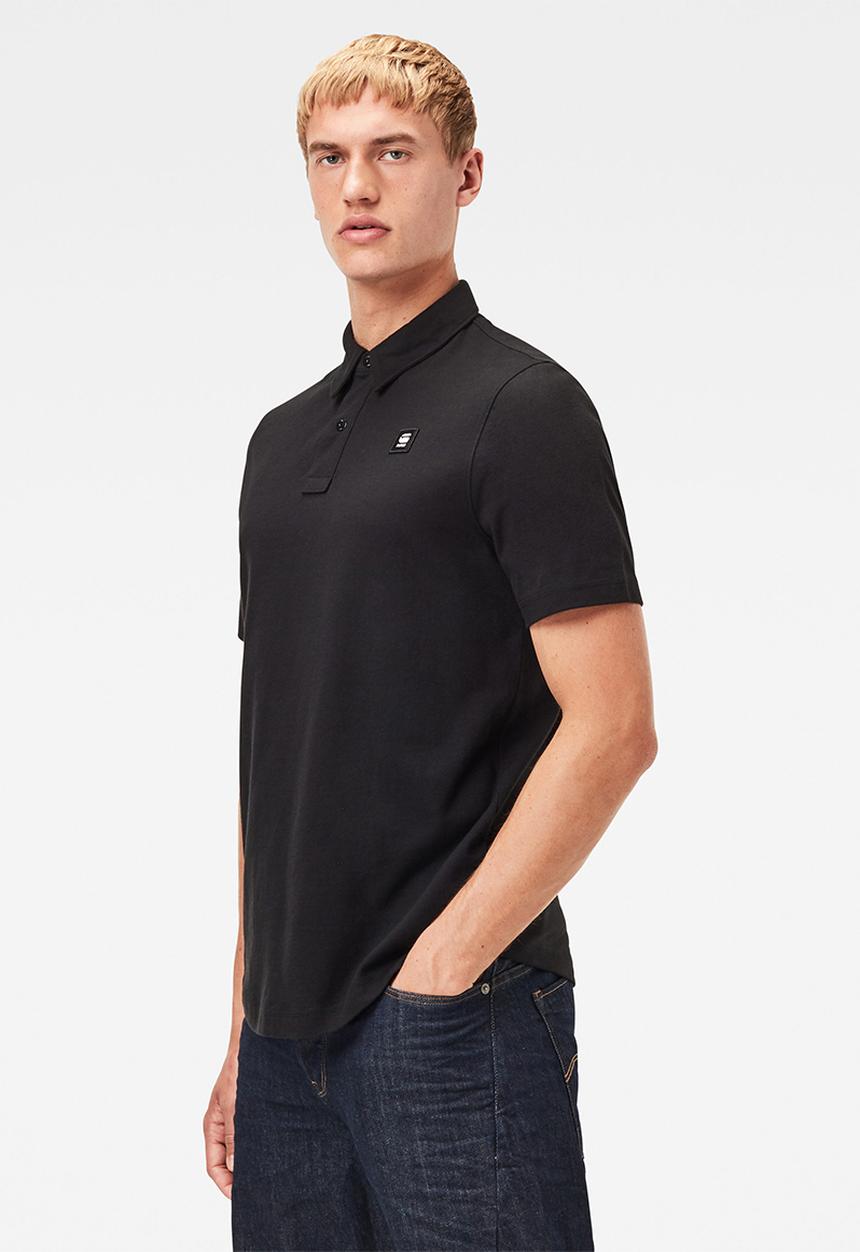 G-STAR - Badge logo+ polo r short sleeve tee - black