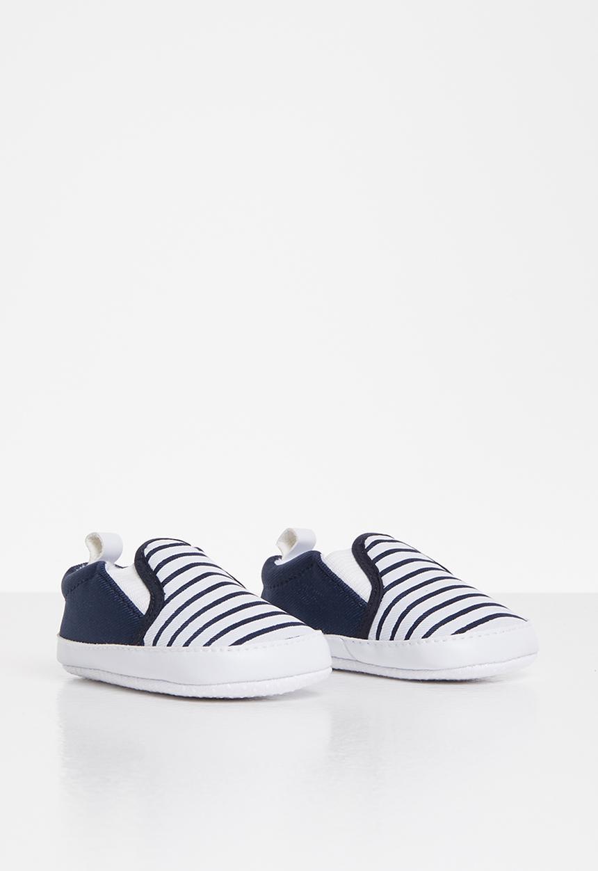 Pop Candy - Boys stripe slip on - navy