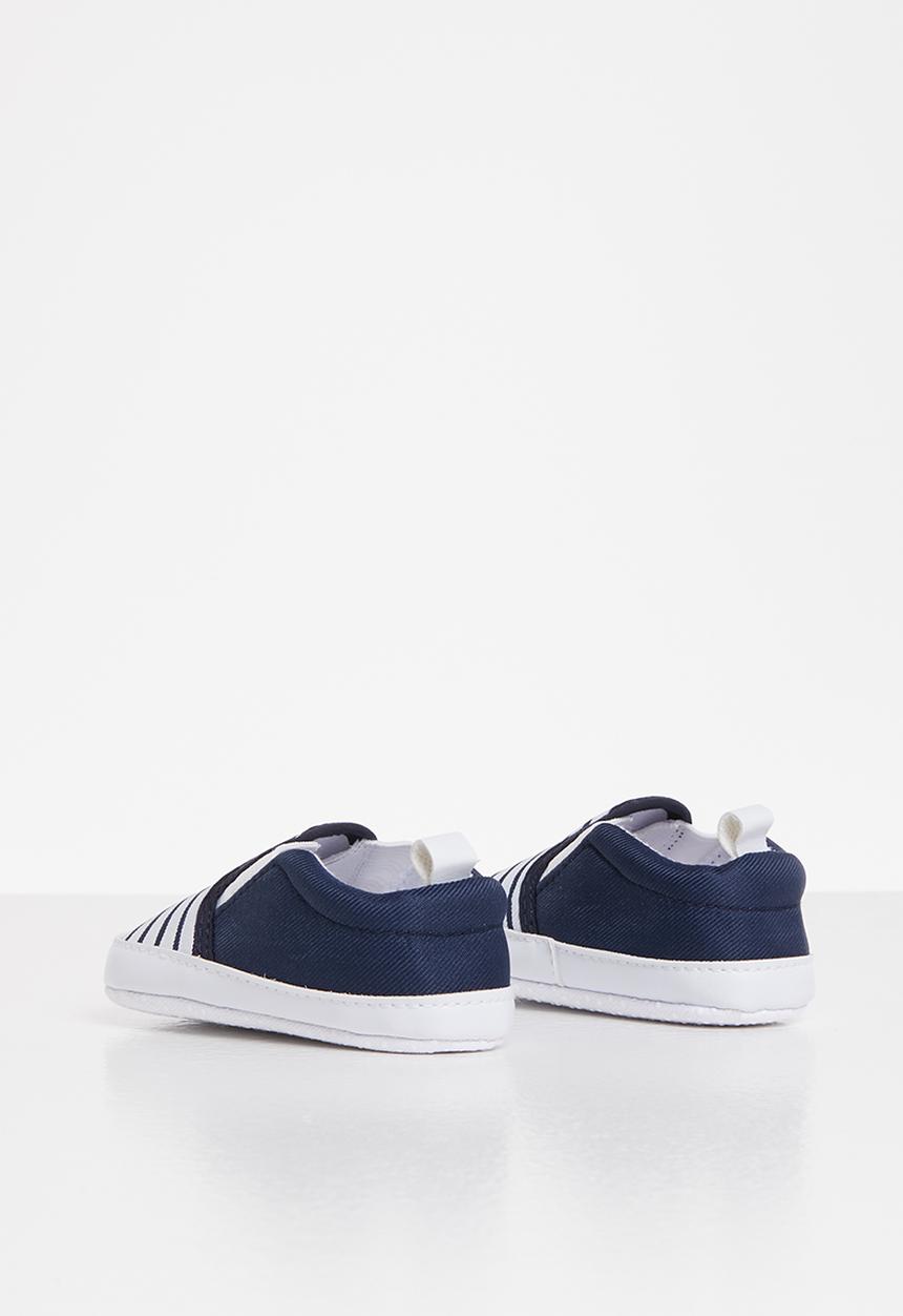Pop Candy - Boys stripe slip on - navy