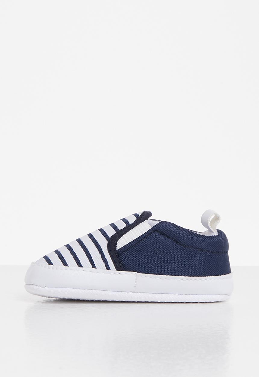 Pop Candy - Boys stripe slip on - navy