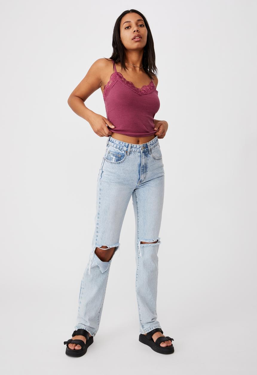 Cotton On - Loui lace cami - dark grape