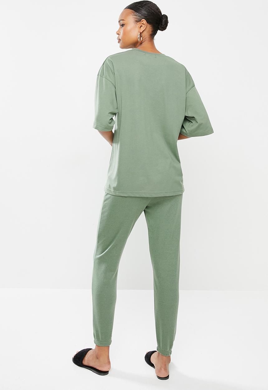 Missguided - Co-ord T-shirt & jogger set - green