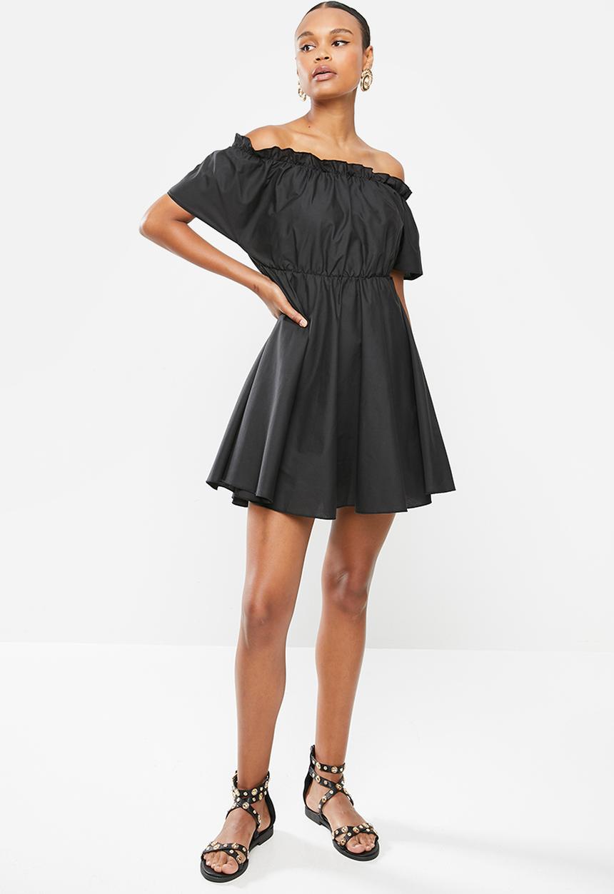 Missguided - Bardot skater dress - black