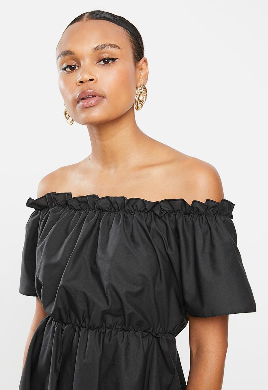 Missguided - Bardot skater dress - black
