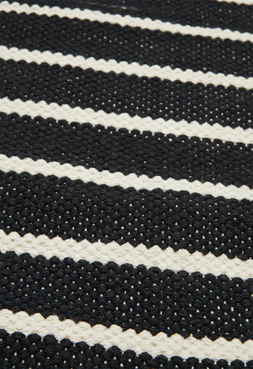 Sixth Floor - Woven striped bath mat - black & white