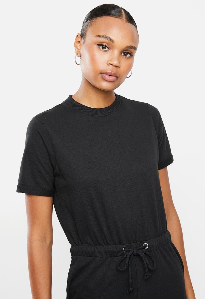 Missguided - Drawstring jogger cuff jumpsuit - black
