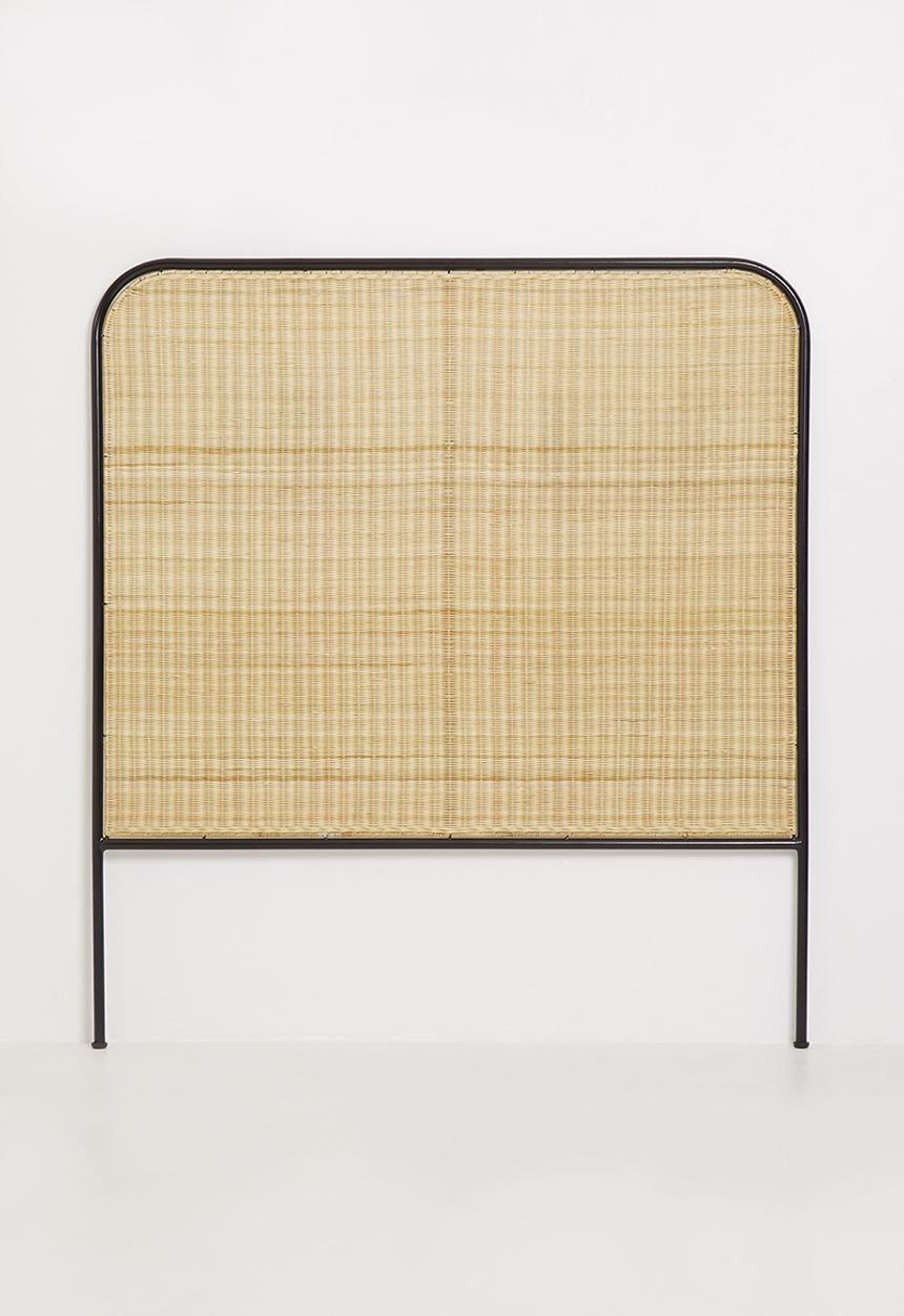 Sixth Floor - Padari iron framed rattan headboard - Natural & Black