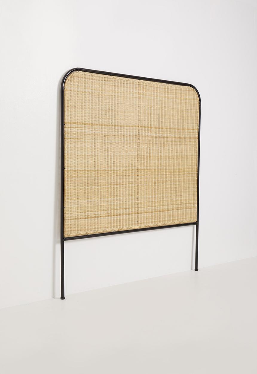Sixth Floor - Padari iron framed rattan headboard - Natural & Black