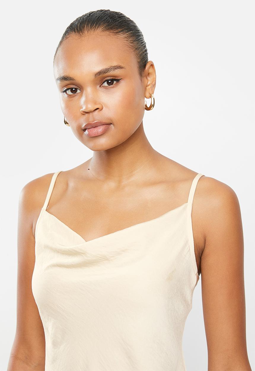 edit - Cowl neck satin cami - ivory