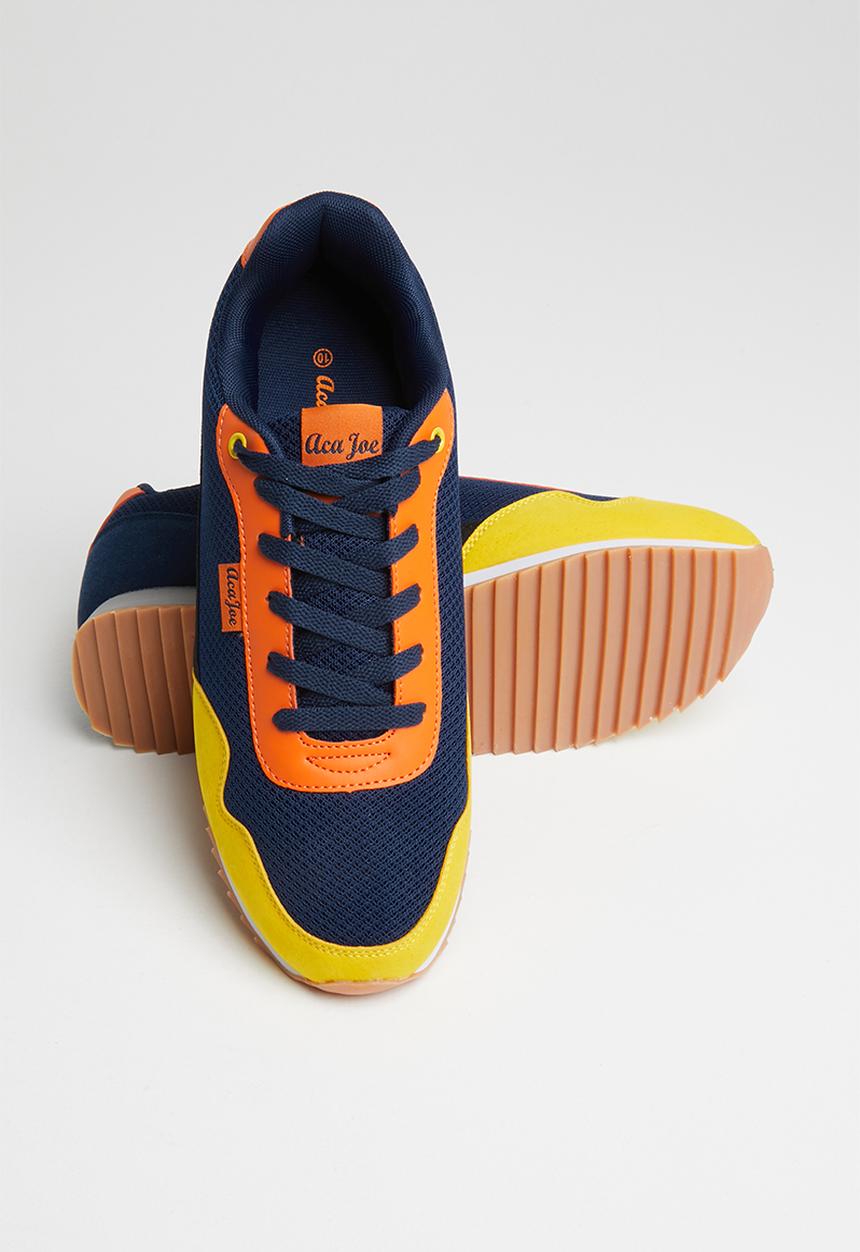 Aca Joe - Retro trainer - navy/yellow/navy