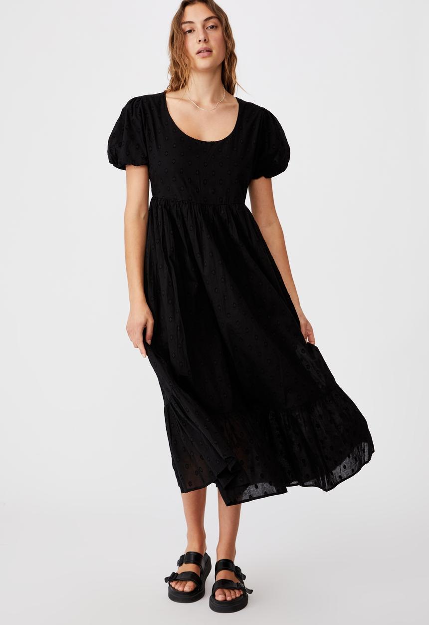 Cotton On - Woven faith babydoll medaxi - black