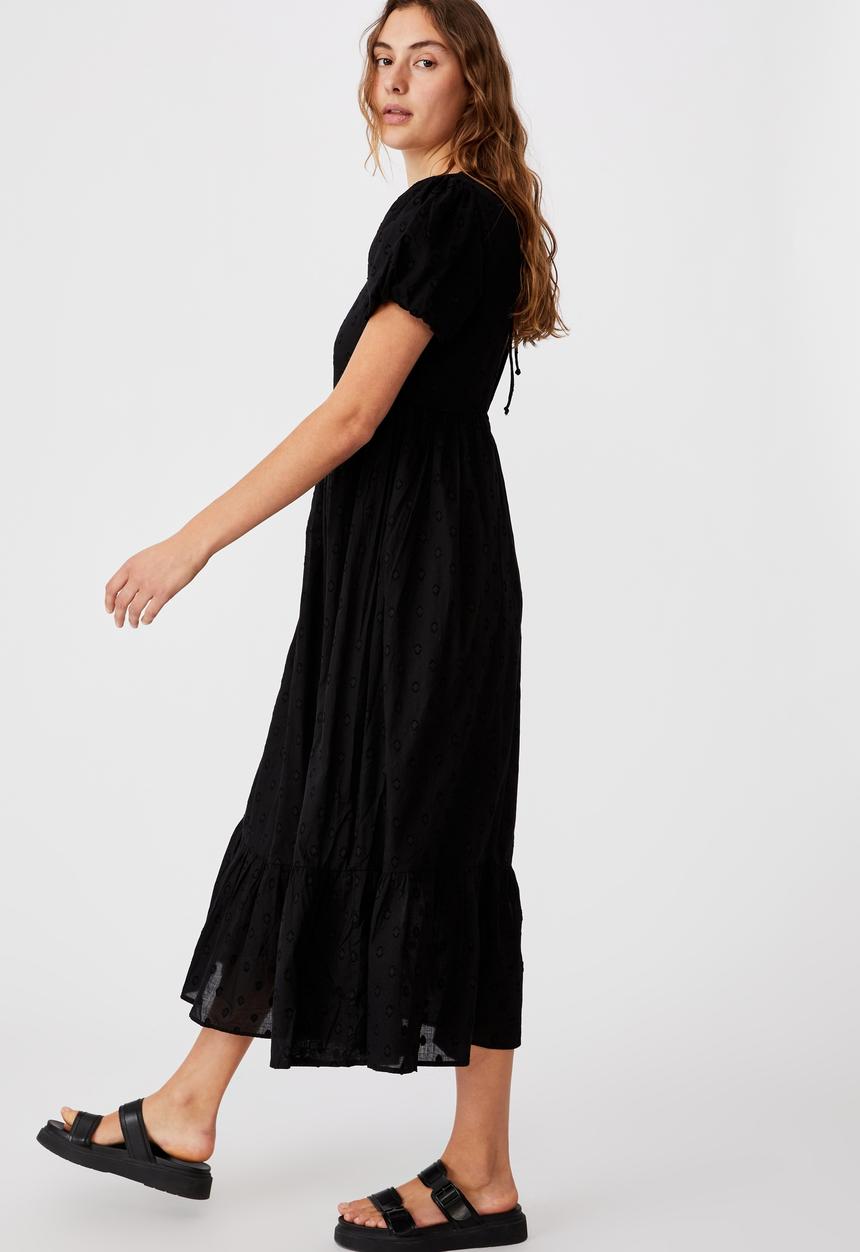 Cotton On - Woven faith babydoll medaxi - black