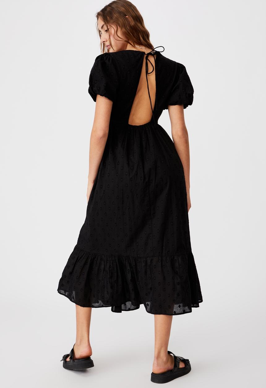 Cotton On - Woven faith babydoll medaxi - black