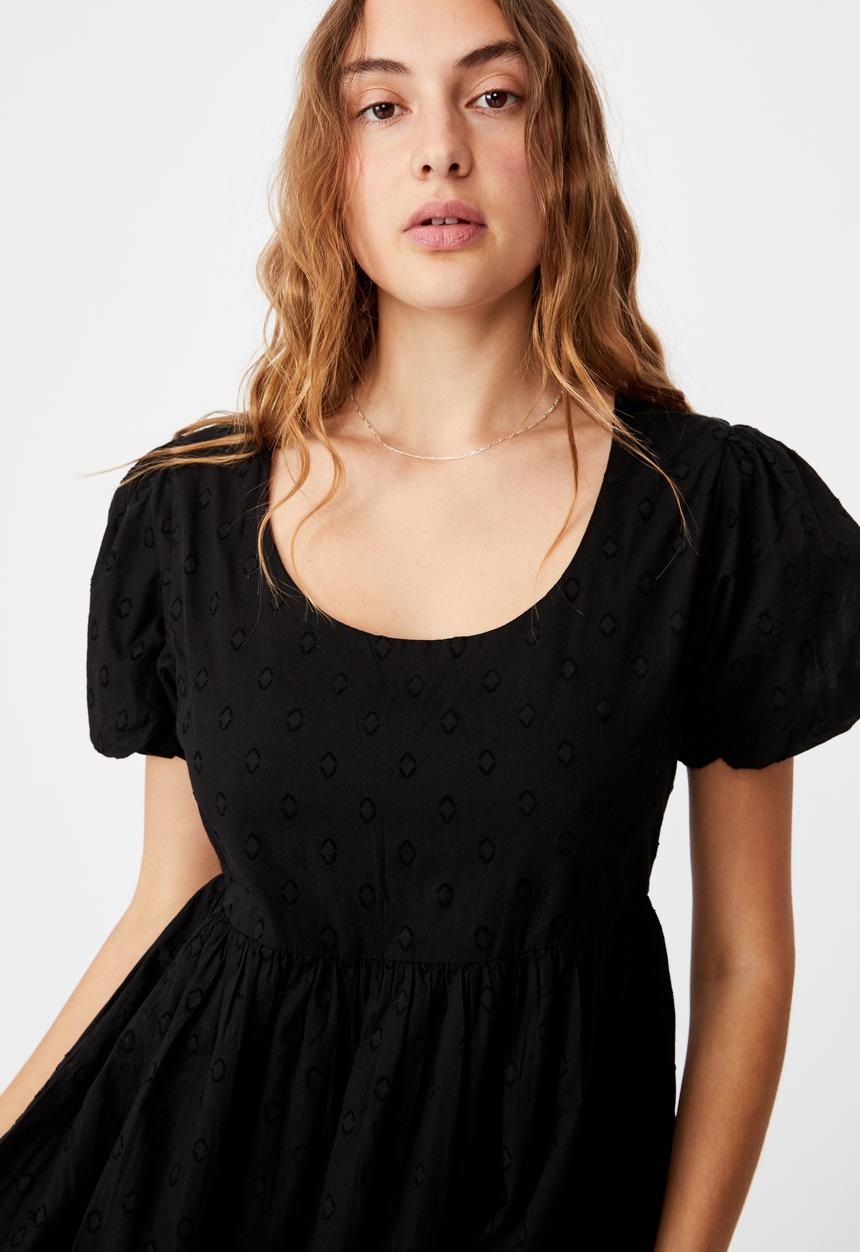Cotton On - Woven faith babydoll medaxi - black