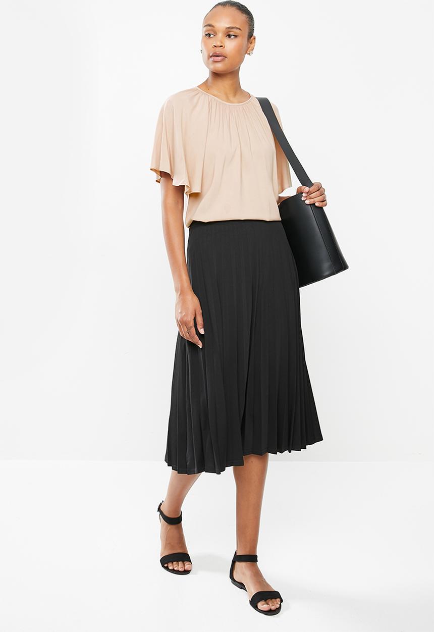 edit - Raglan flutter sleeve blouse - toasted almond