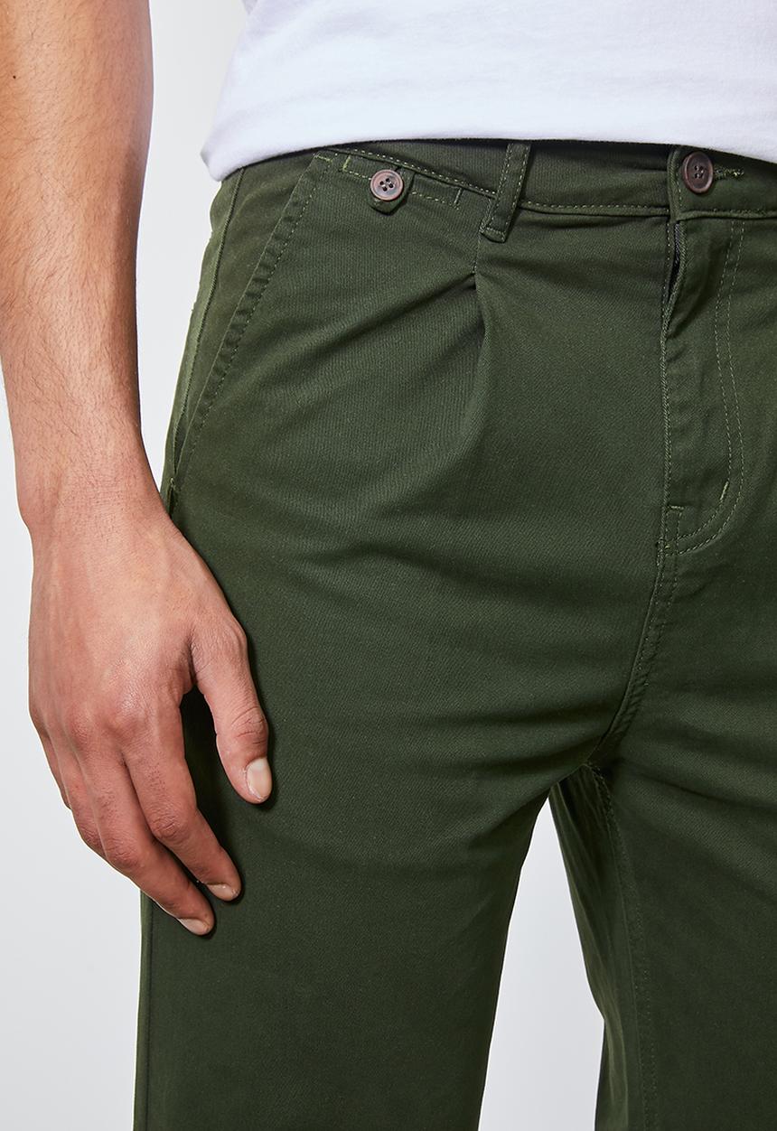 Superbalist - Seoul pleated tapered chino - dark green