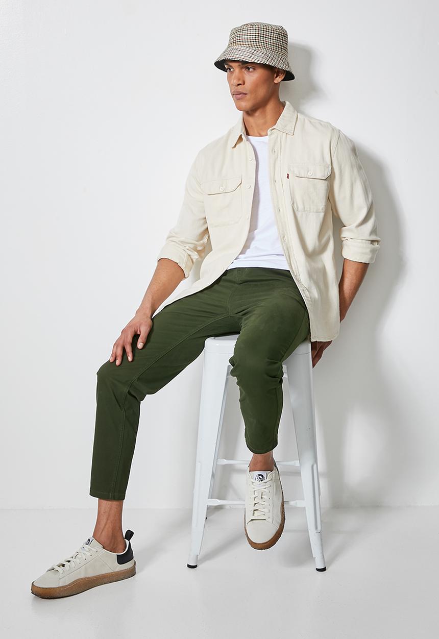 Superbalist - Seoul pleated tapered chino - dark green