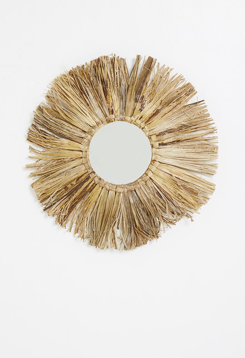 Sixth Floor - Meno raffia mirror - natural 