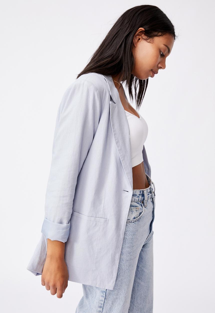 Cotton On - Ultimate linen blazer - sugar pink
