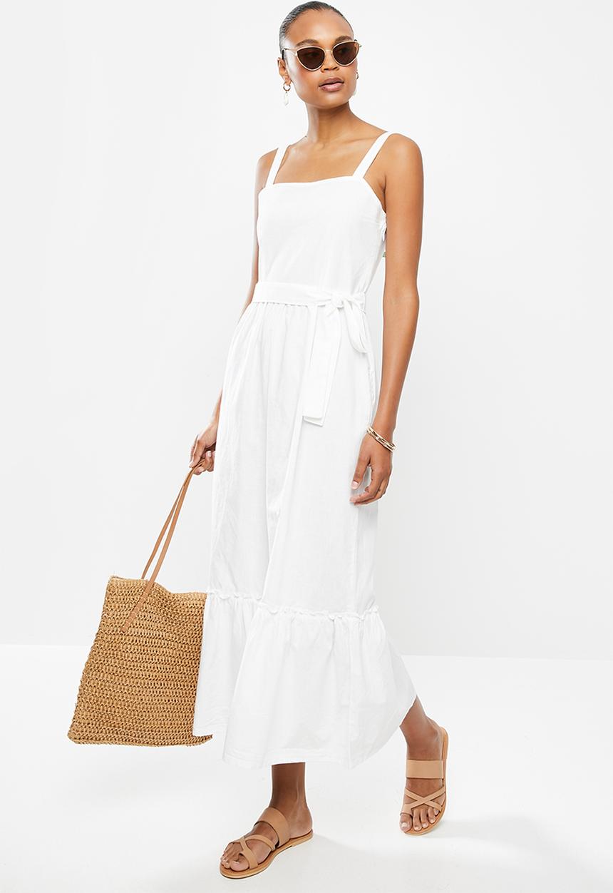 edit - Cotton voile strappy tier maxi - milk