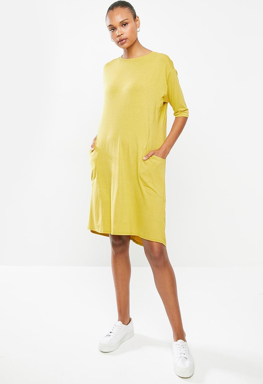 edit - Knit cocoon dress - yellow