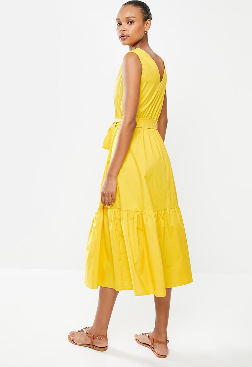 edit - Poplin midi dress - yellow