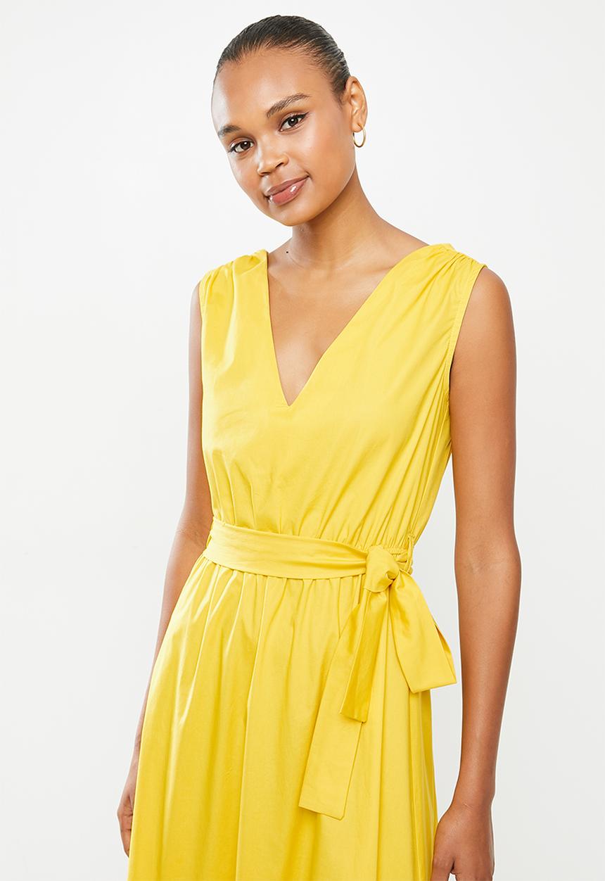 edit - Poplin midi dress - yellow
