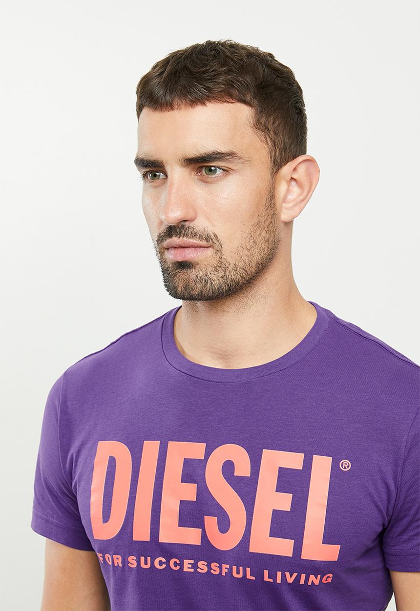 Diesel  - T-diego-logo T-shirt - purple