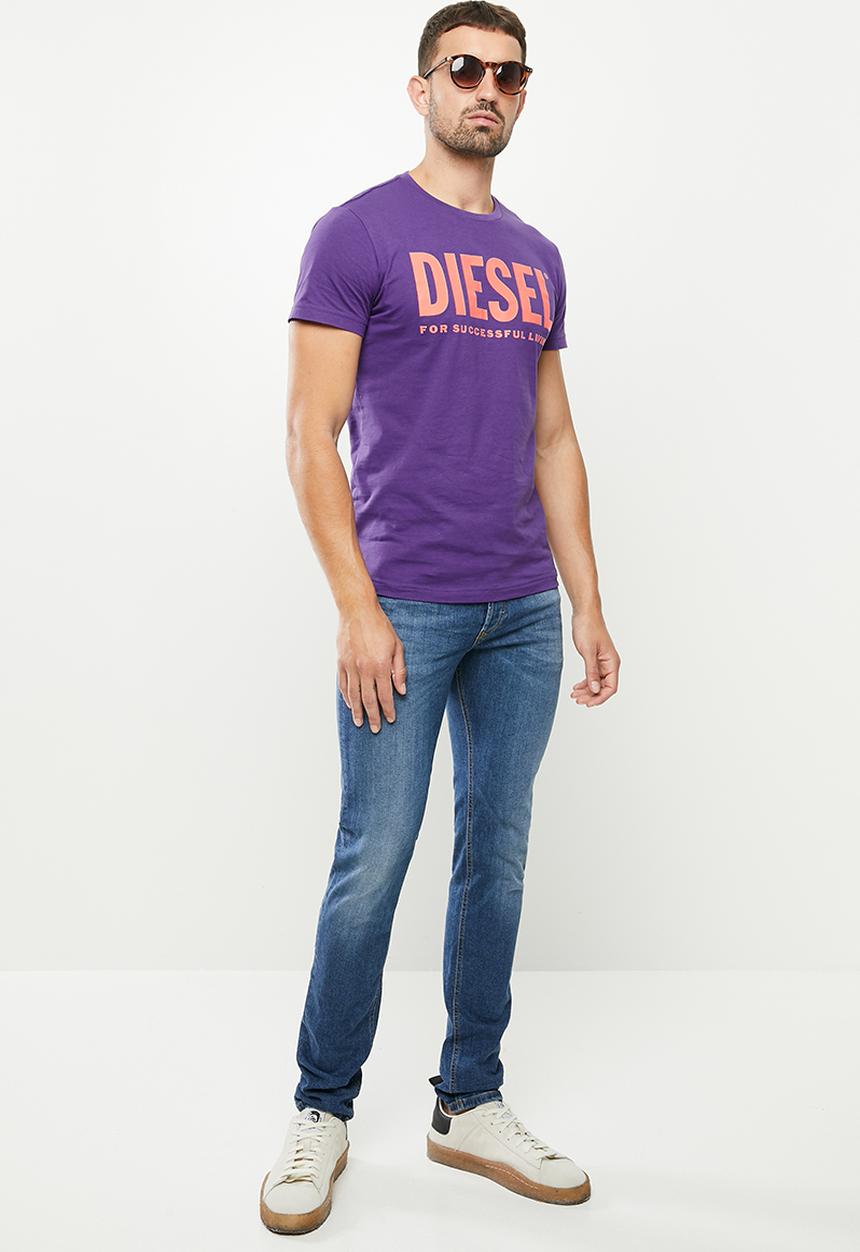 Diesel  - T-diego-logo T-shirt - purple